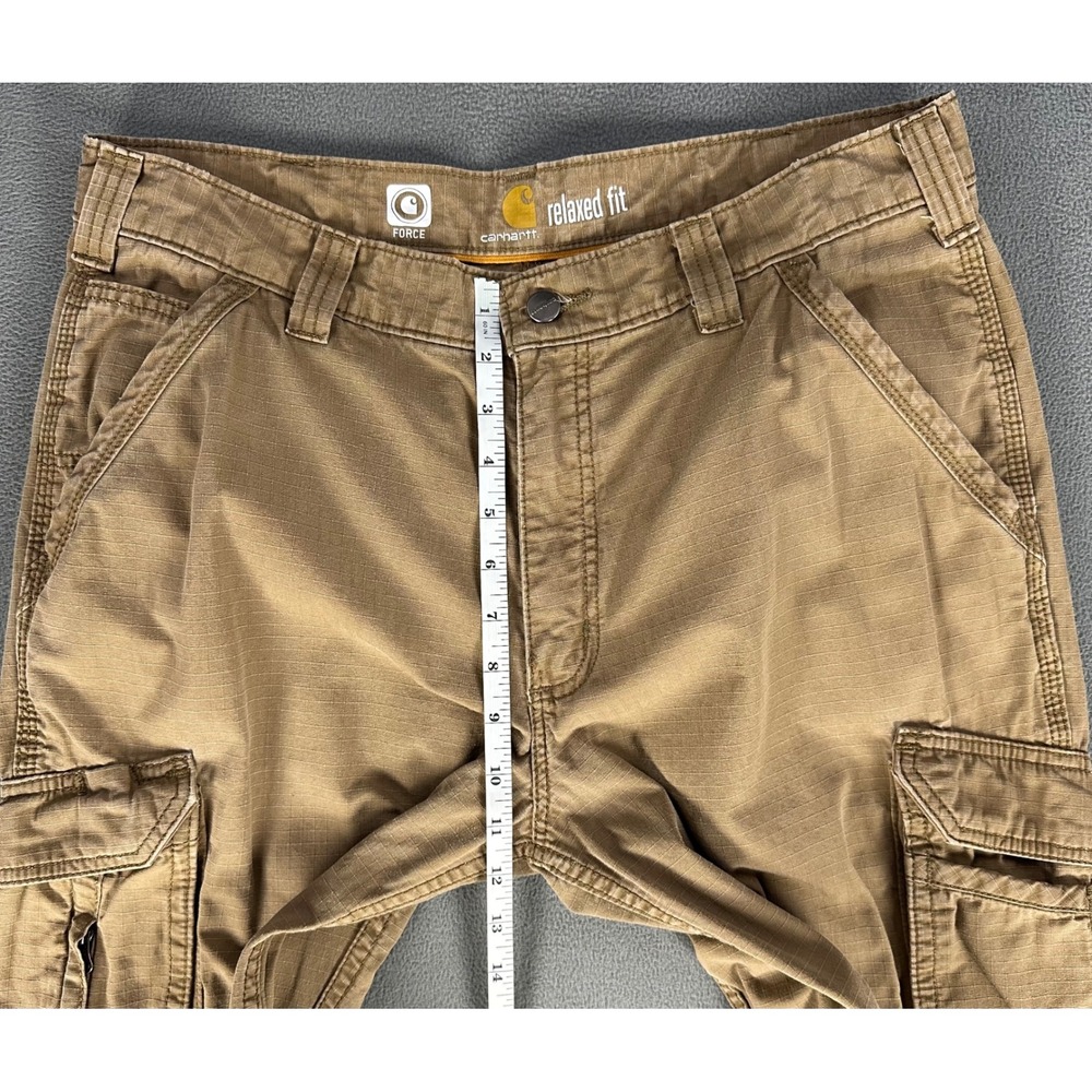 Carhartt Cargo Pants 34x32 Yukon Brown Tappen Relaxed Force Ripstop Workwear - Picture 8 of 11